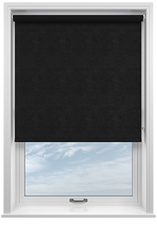 Flori Faux Suede (Blackout), Black - Roller Blind